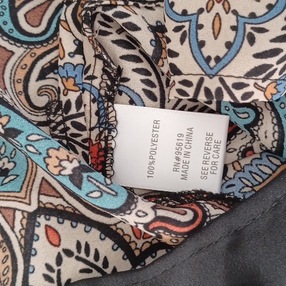 Single Thread W3951250ST Cement Persian Tapestry Keyhole Blouse Plus Size Top - Picture 10 of 11